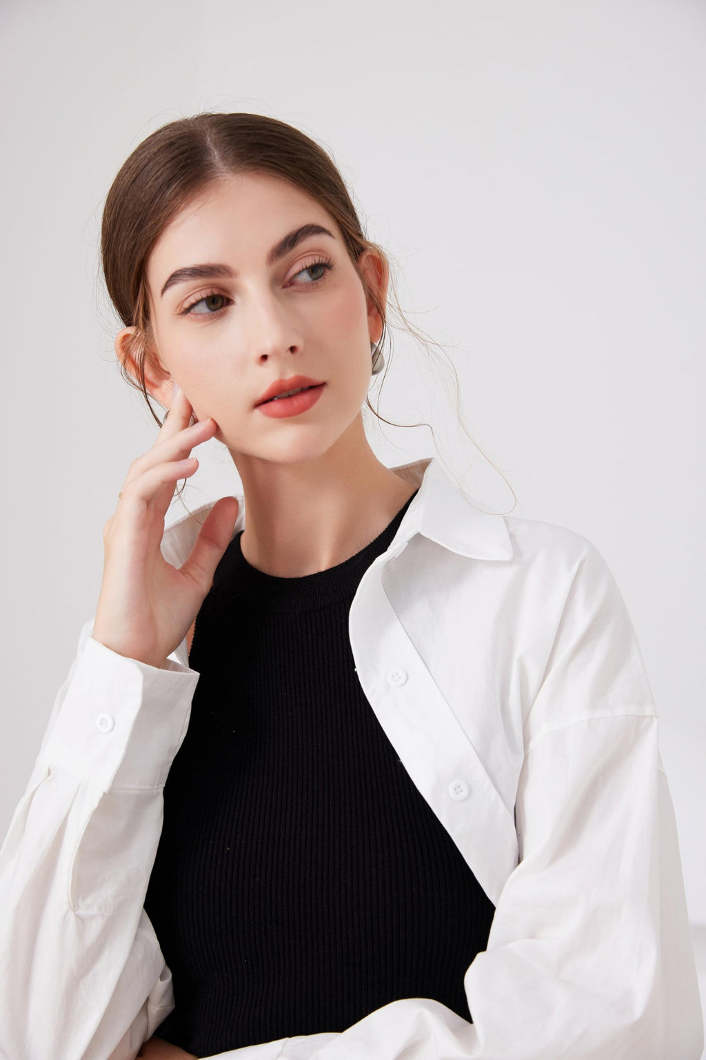 Fake Collar Long Sleeves Detachable Blouse False Collar Half Shirt Blouse Collar