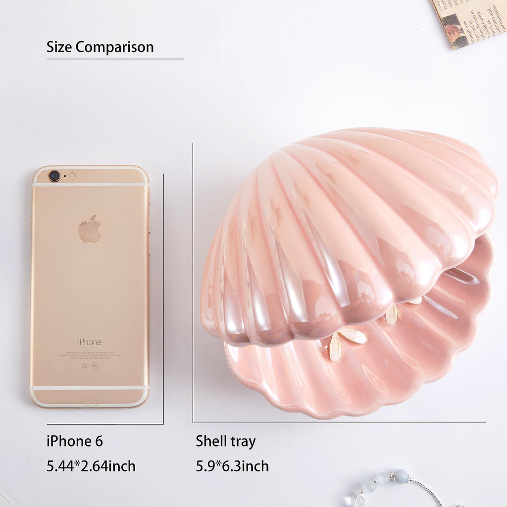 Ceramic Clamshell Jewelry Dish â€?Trinket Tray & Ring Holder