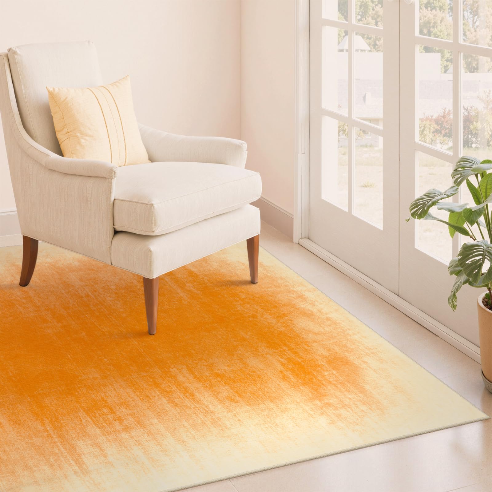 Contemporary Ombre Nursery Rug Washable Non-Slip