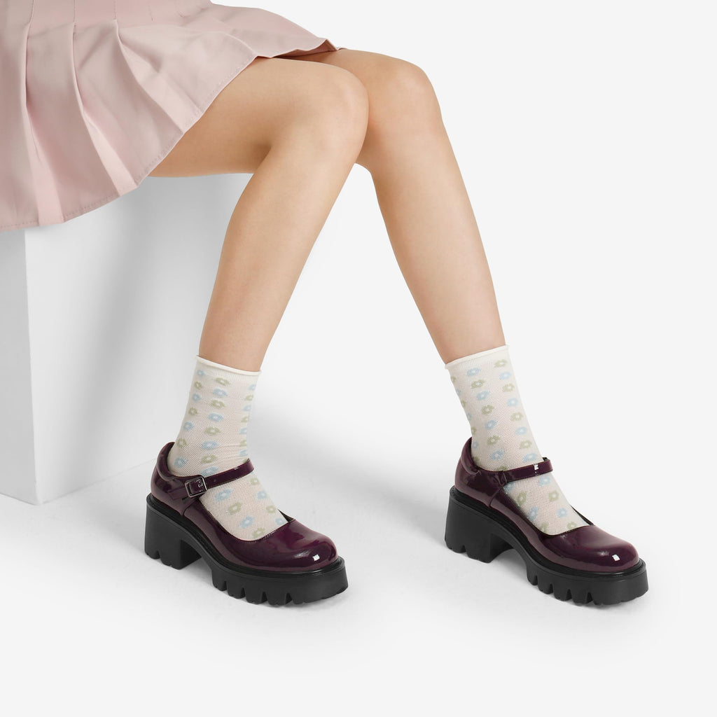 Women's Mary Janes Shoes -  Platform Dress Low Heel Chunky Pumps Round Toe Ankle Strap Pumps Shoes Oxfords