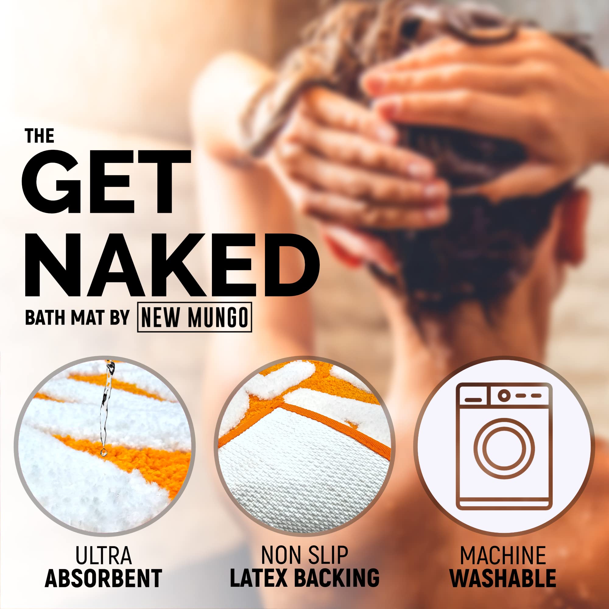 Get Naked Bath Mat - Cute Bathroom Rugs 31" x 20"