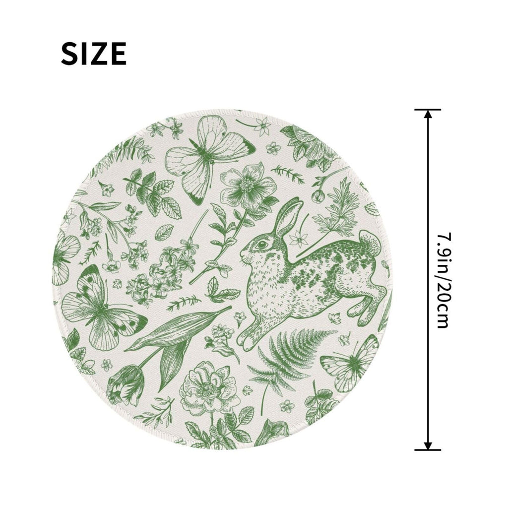 Round Mouse Pad Desk Top - Stitched Edges 8 X 8 Inch