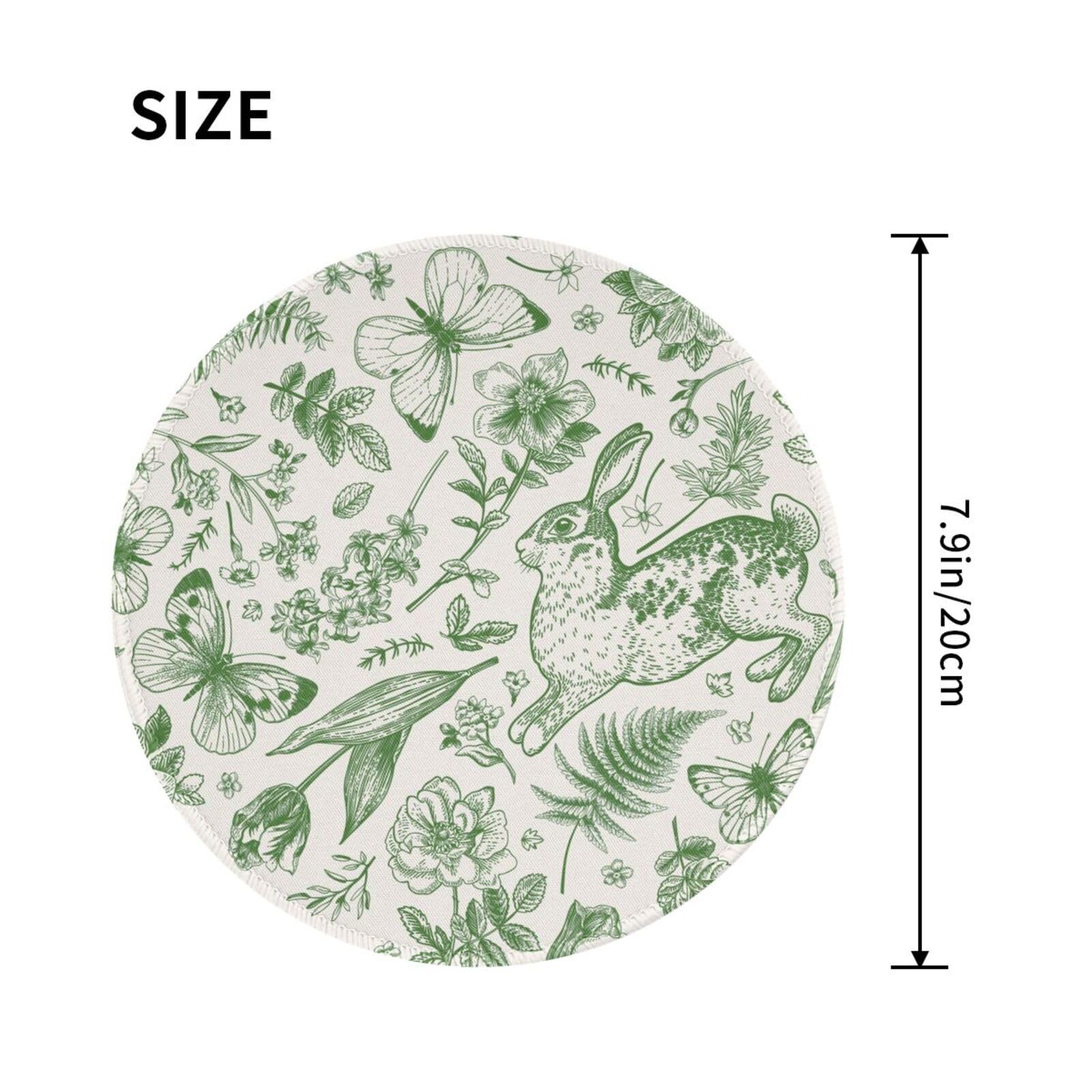 Round Mouse Pad Desk Top - Stitched Edges 8 X 8 Inch