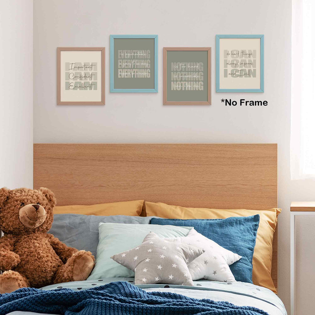 Set of 4 Inspirational Posters â€?Motivational Wall Art for Teen Girls & Women (8x10)