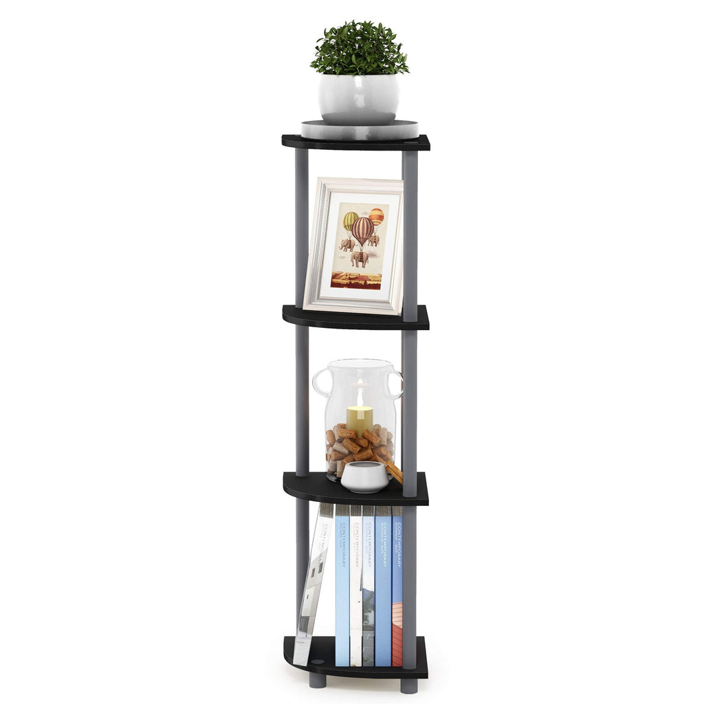 Three-Tier Round Tube Reversible Corner Display Rack Multipurpose Shelving Unit