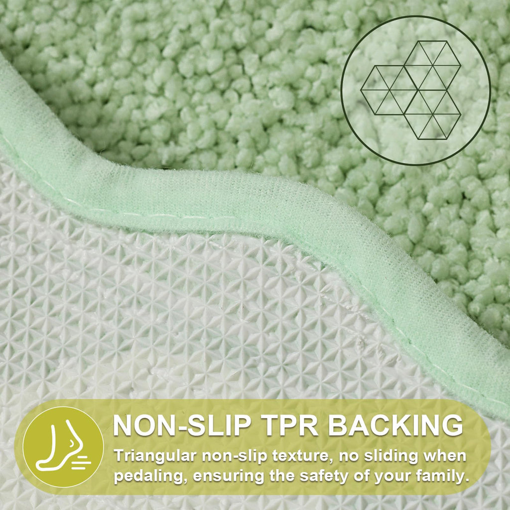 Cute Scalloped Bath Mat, Fun Plush Microfiber Scallop Bathroom Rugs Non Slip Washable Quick Dry Absorbent