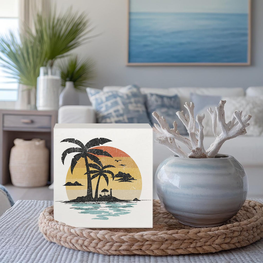 Coquette Pink Bow Champagne Wooden Box Sign, 5x5 Inch