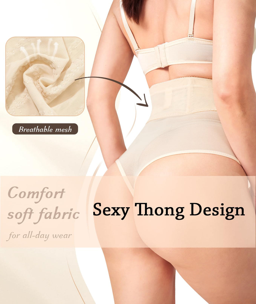 Mesh Shapewear for Women High Waisted Thong Shapewear Tummy Control, Faja Body Shaper,Women's Shaping Underwear