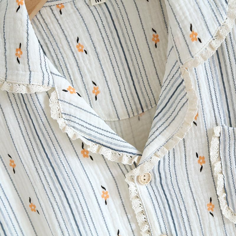 Women Linen Set Coquette Womens Pajamas Set - Old Money Aesthetic Lounge Sets