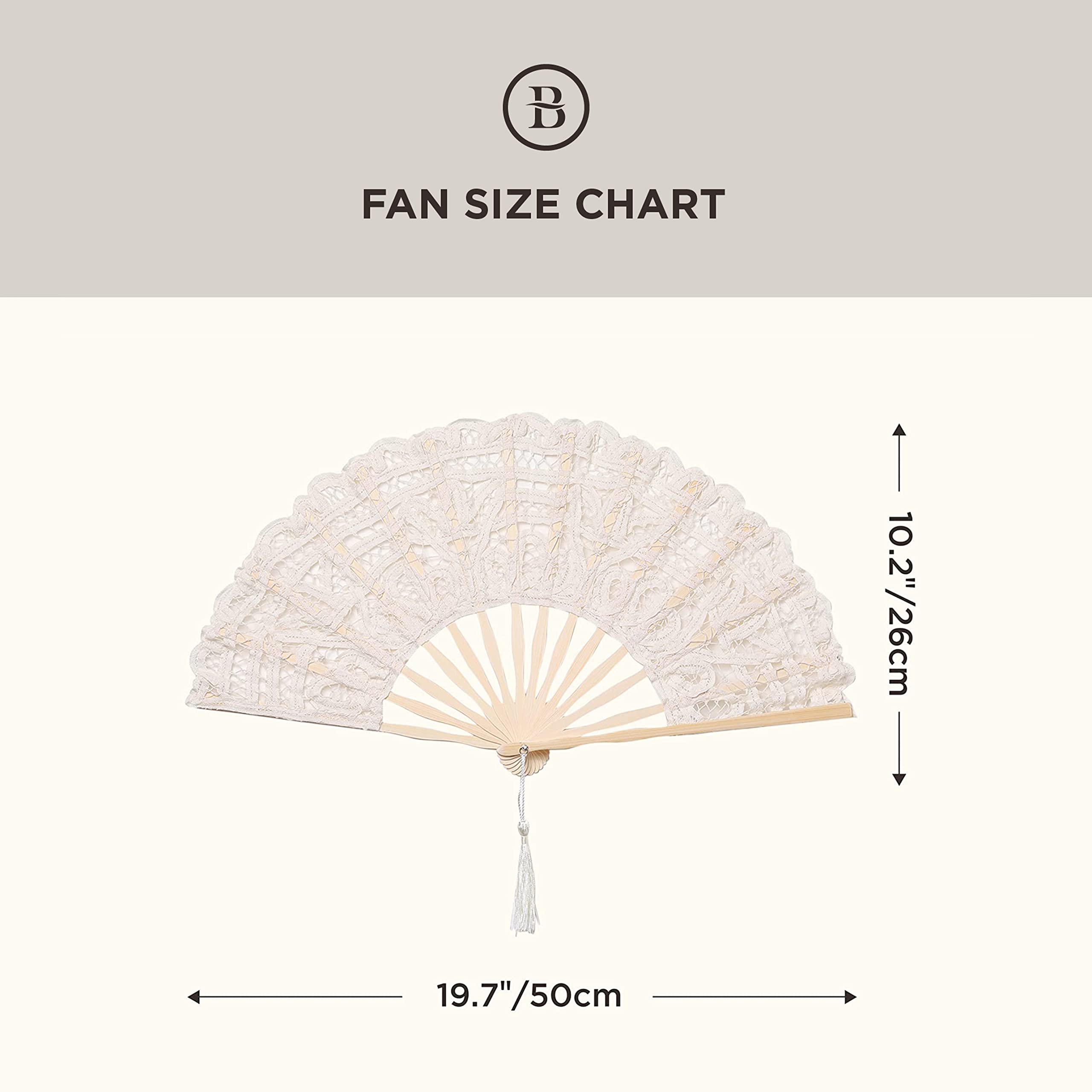 Cotton Lace Folding Handheld Fan Embroidered Hand Fan with Bamboo Staves
