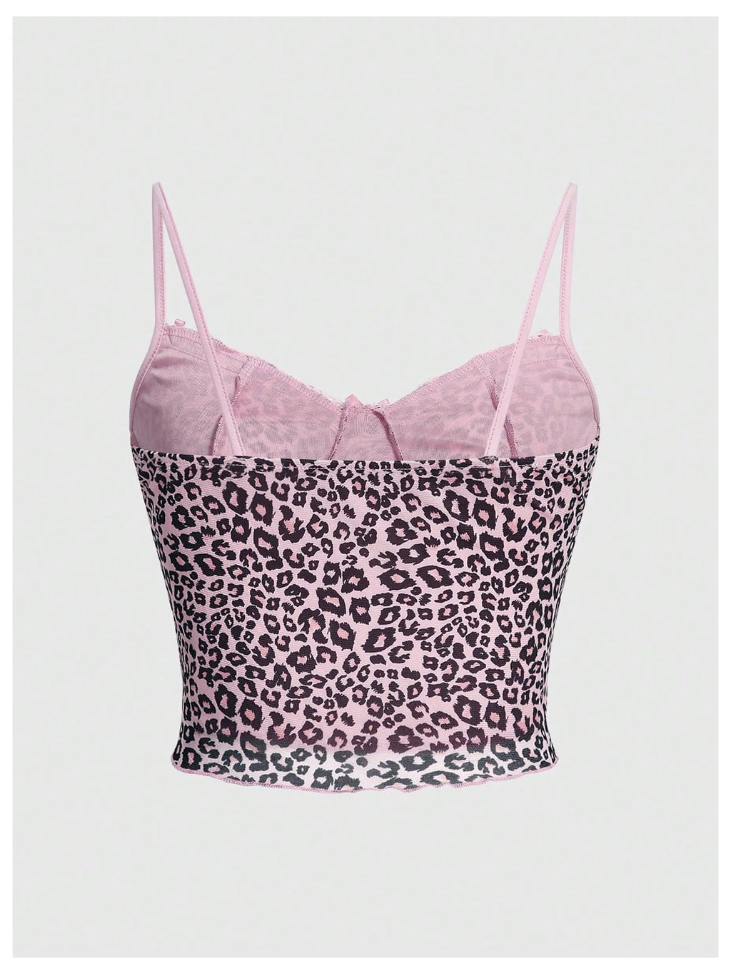 Women's Y2k Lace Trim Leopard Print Camisole Tops Sleeveless Spaghetti Strap Cheetah Crop Tank Top