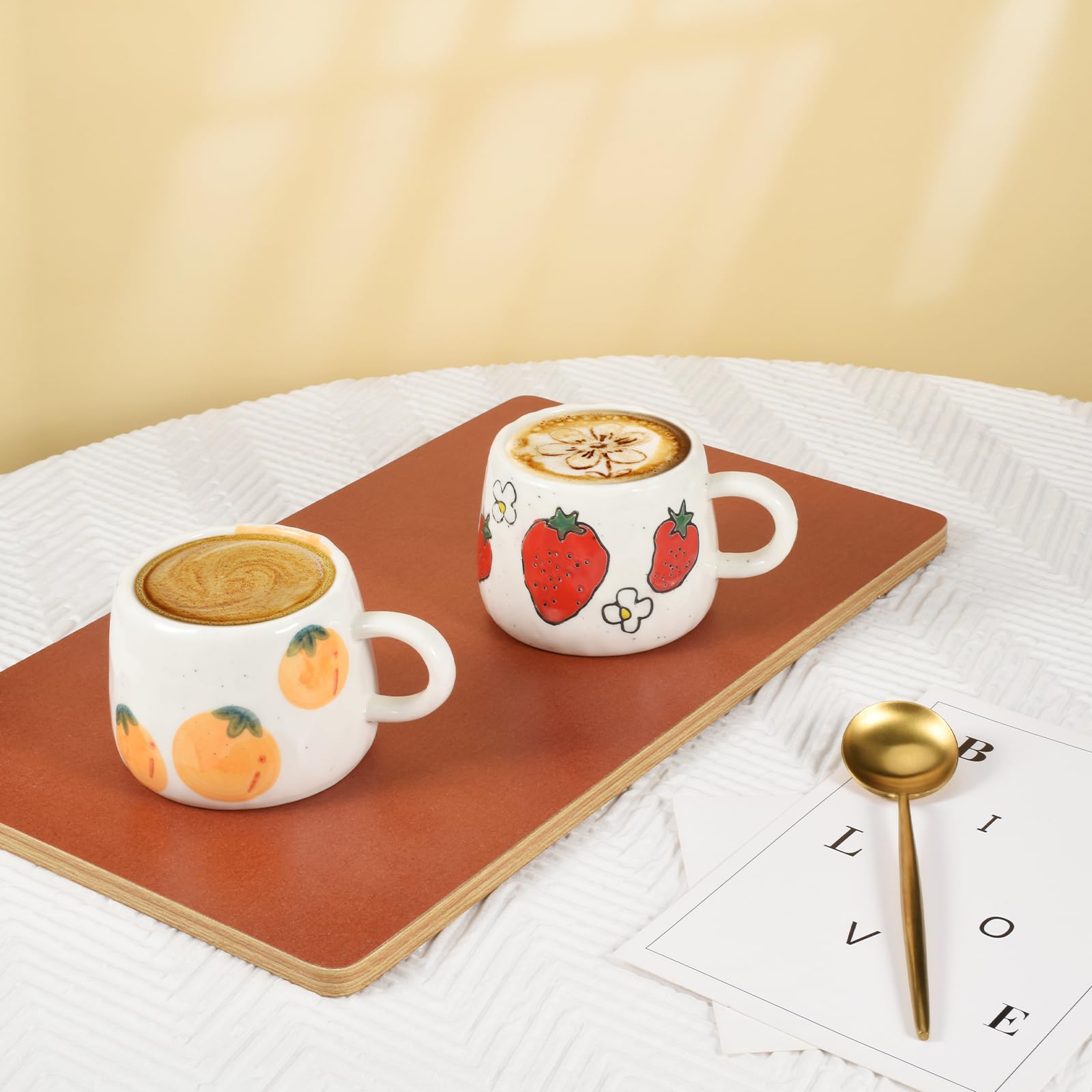 Ceramic Mug, Cute Fruit Creative Mugs Design, Printed Cup, 10 oz/300 ml for Latte Tea Milk