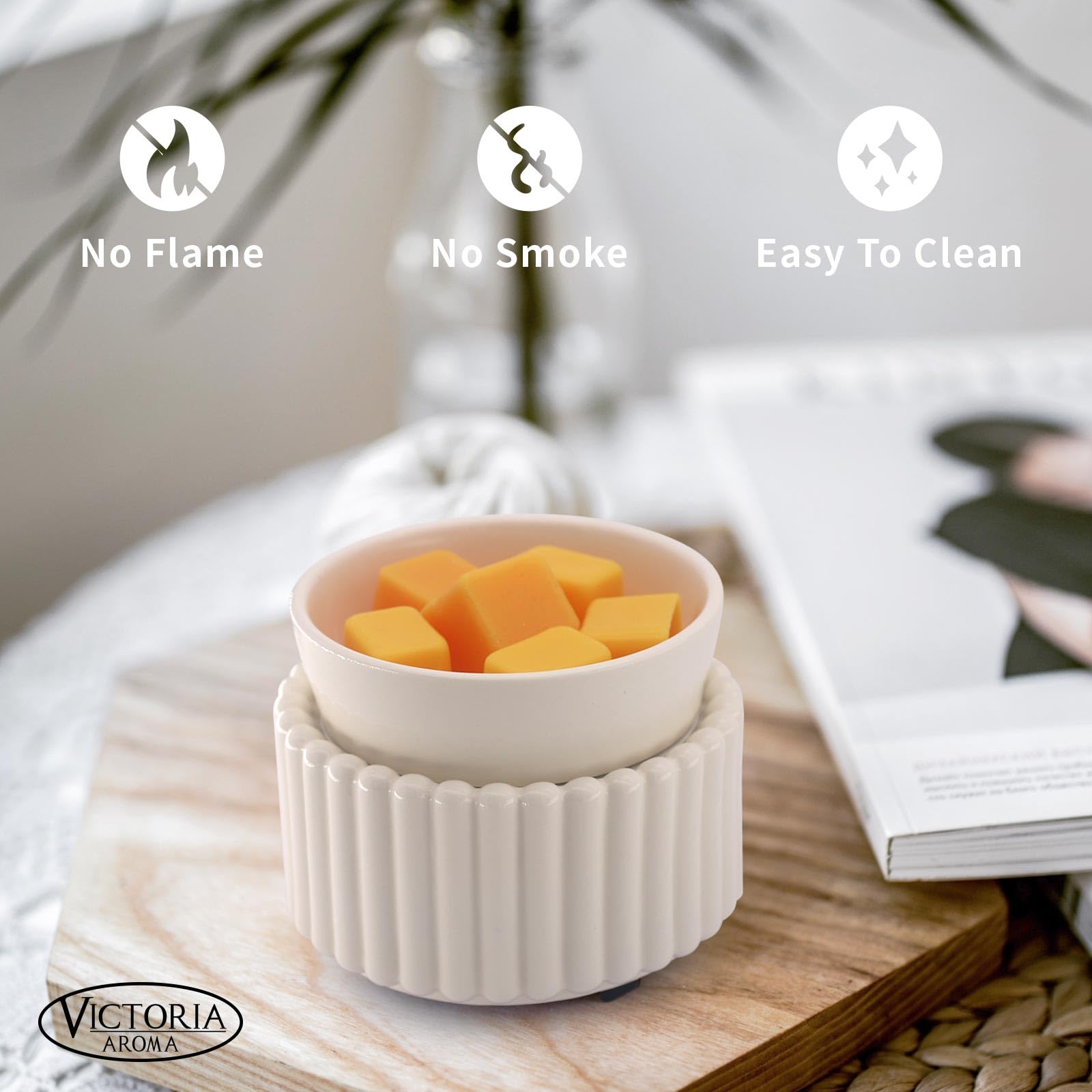 Ceramic Wax Melter 3-in-1 Candle Warmer for Scented Wax - Electric Fragrance Burner