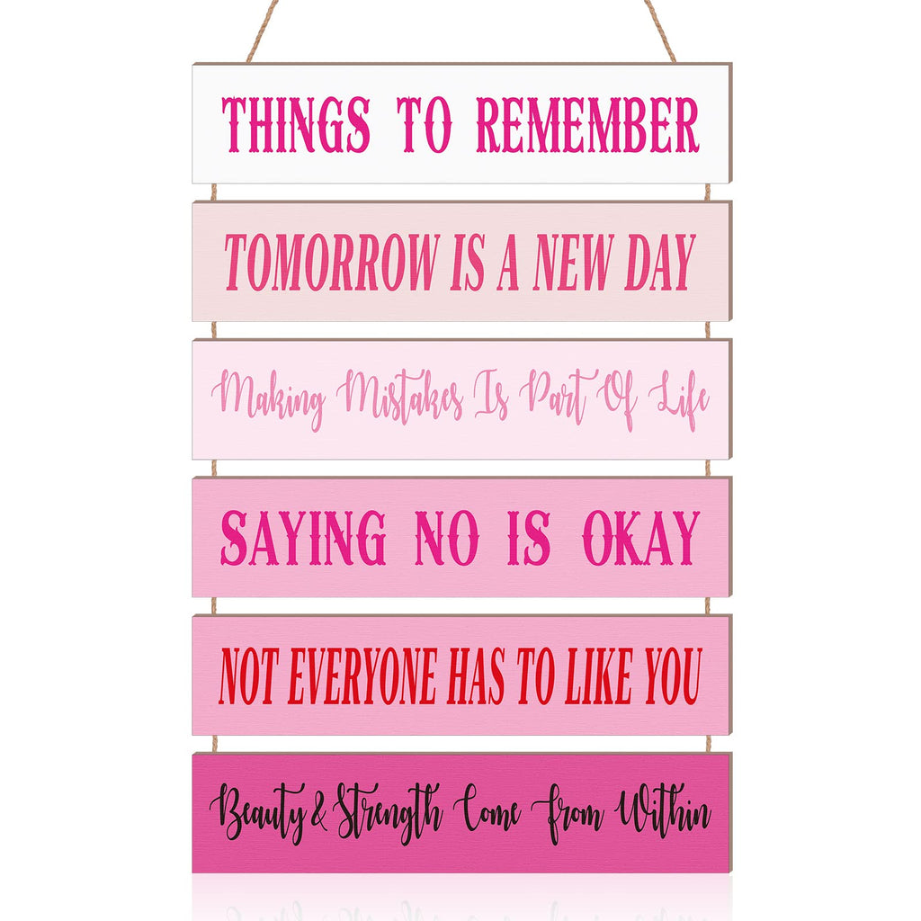 Cute Preppy Inspirational Wall Art - Positive Quotes Wall Decor Wooden Room Sign