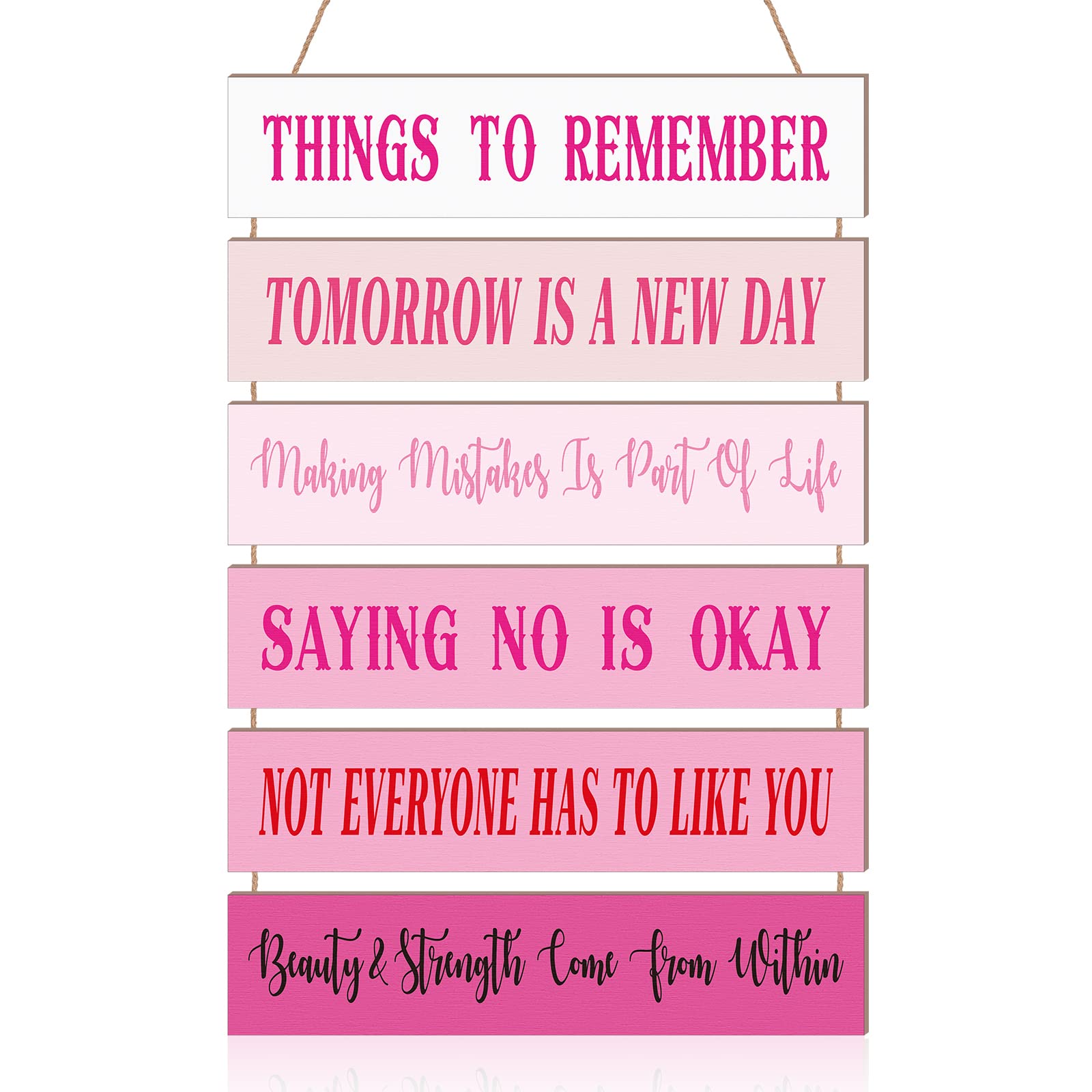 Cute Preppy Inspirational Wall Art - Positive Quotes Wall Decor Wooden Room Sign