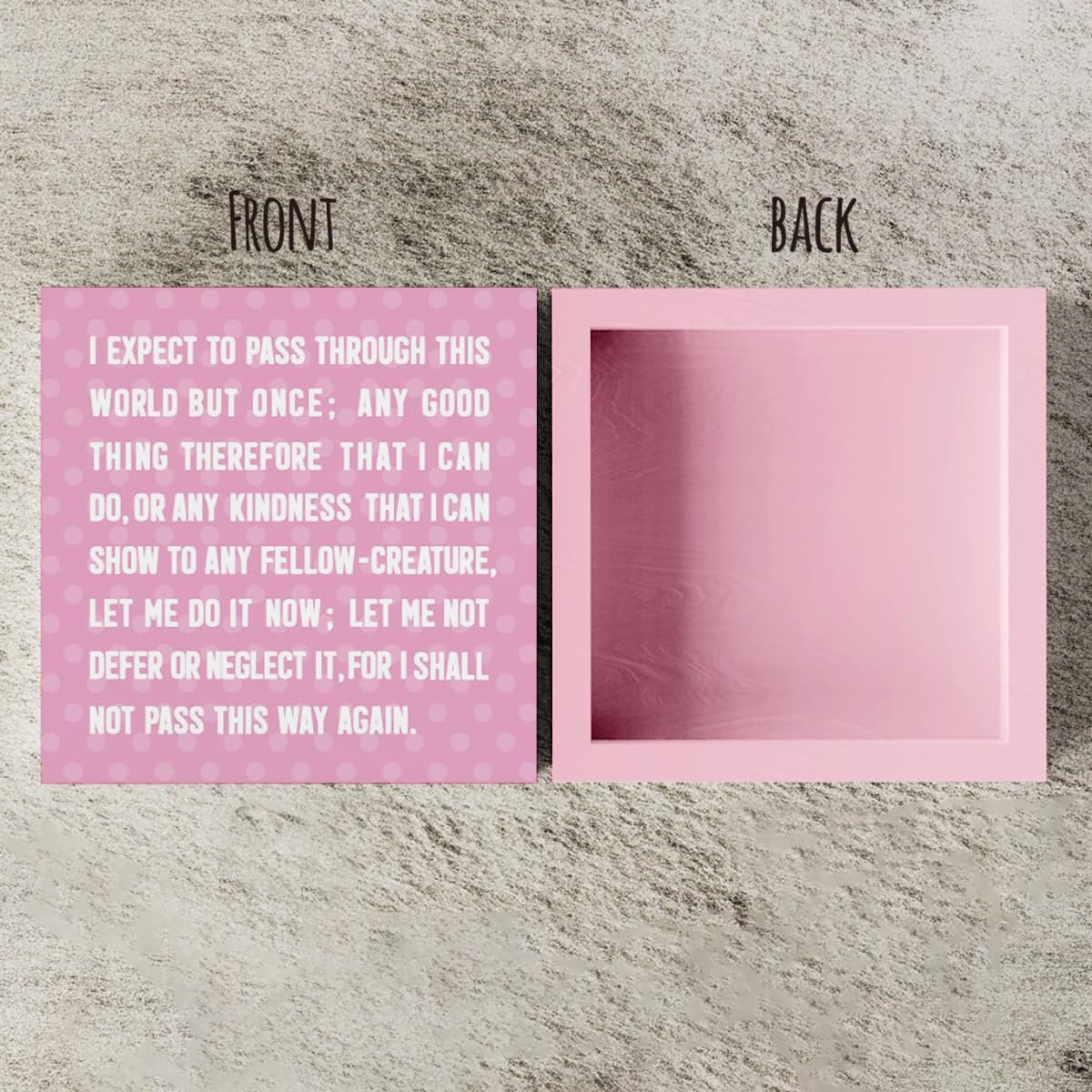 Pink Trend Wooden Block Sign Decor