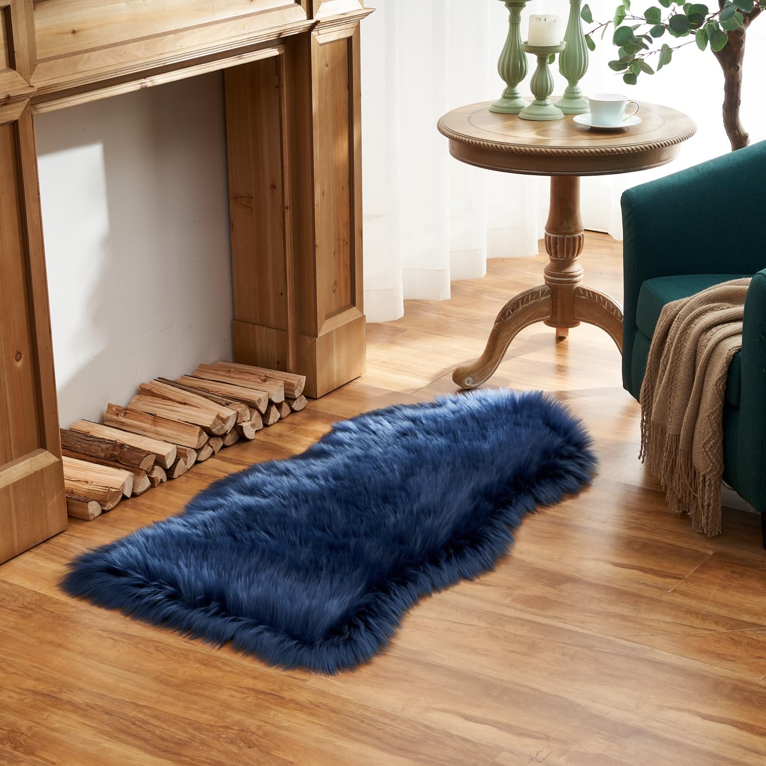 Ultra Soft Faux Fluffy/Fuzzy Shaggy Area Rug - Fur Chair Cover Seat Pad