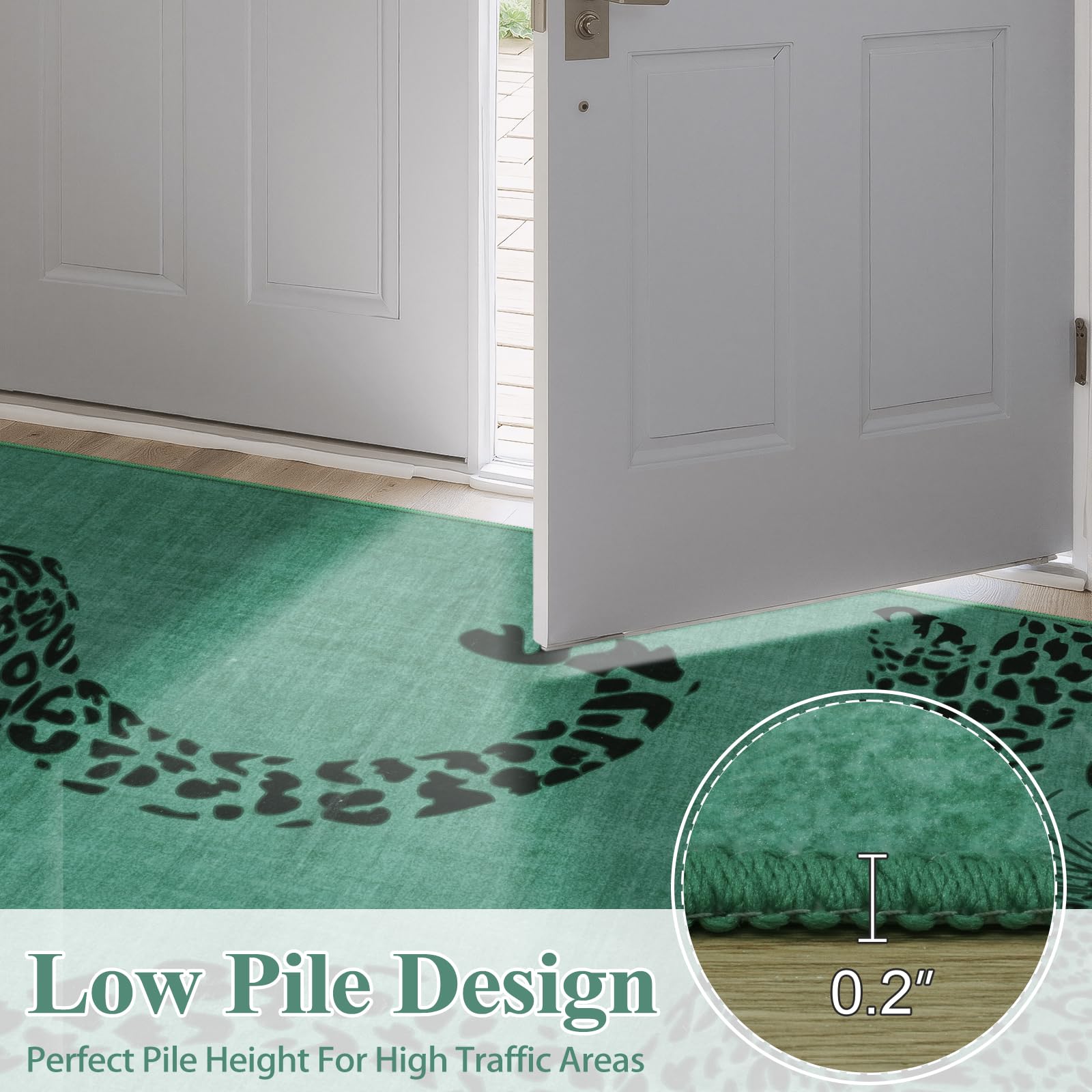 Leopard Print Area Rug â€?Soft, Washable, Non-Slip, Stain-Resistant Rug