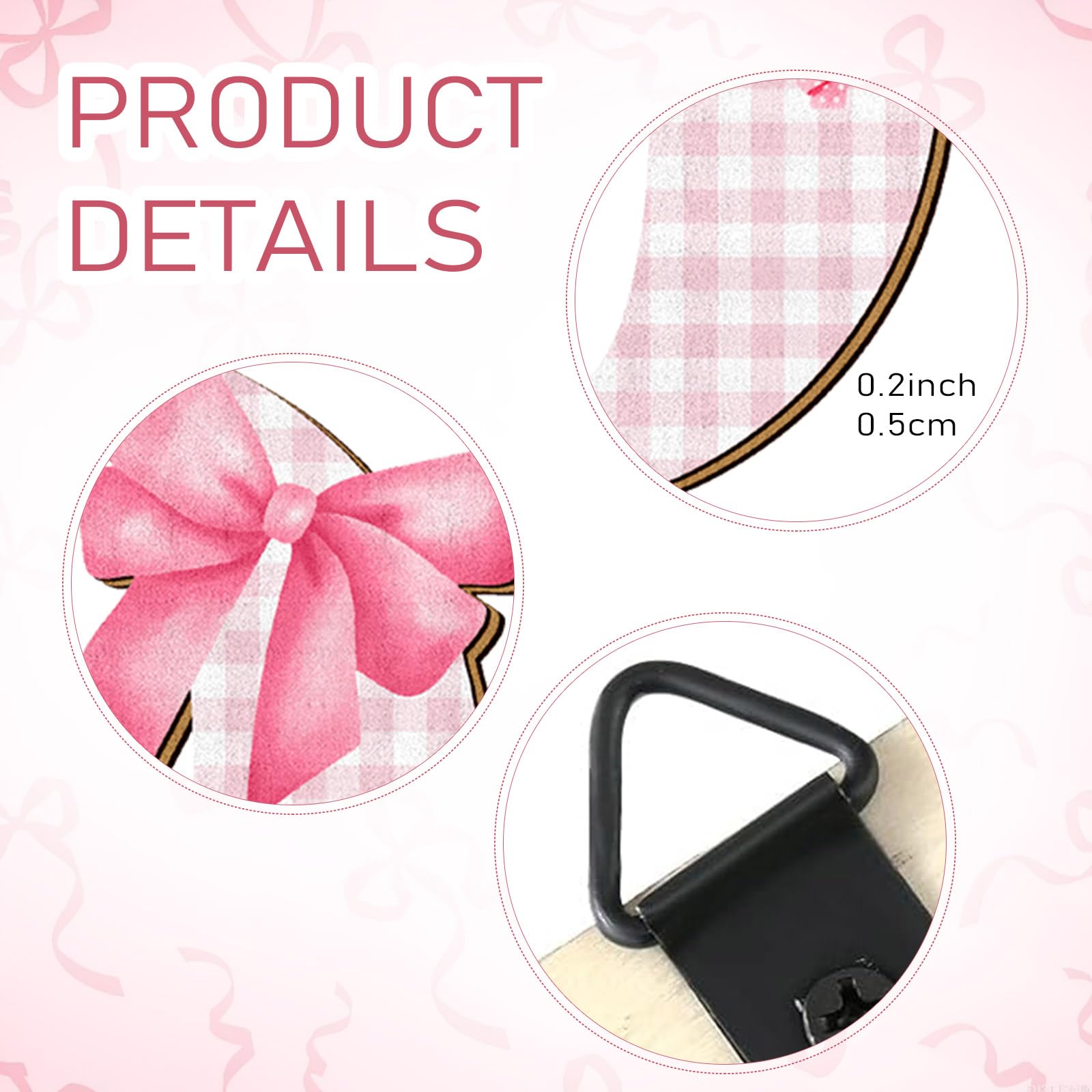 Pink Bow Home Sign Coquette Pink Bow Wall Decor 4 Pcs