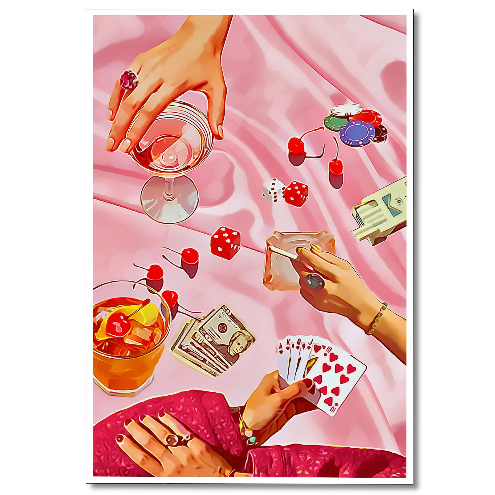 Vintage Watercolor Cocktail Posters Funky Minimalist Aesthetic Prints