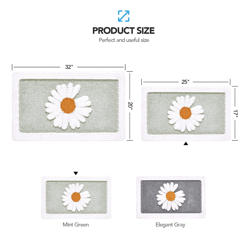 Ultra Soft Microfiber Shaggy Bathroom Mats, 17''x 25'', Extra Absorbent Bath Rugs, Machine Washable, Non-Slip Bathroom Carpet for Tub and Shower