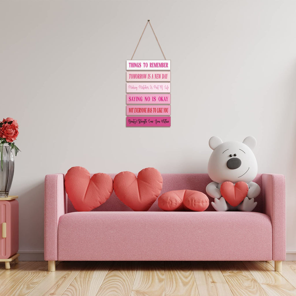 Cute Preppy Inspirational Wall Art - Positive Quotes Wall Decor Wooden Room Sign