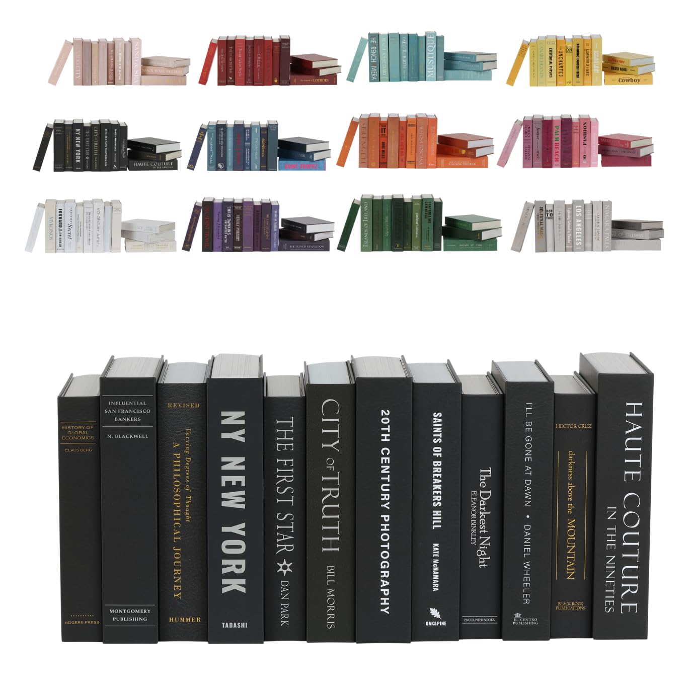 Decorative Faux Books, 12 Fake Books for Bookshelf Decor