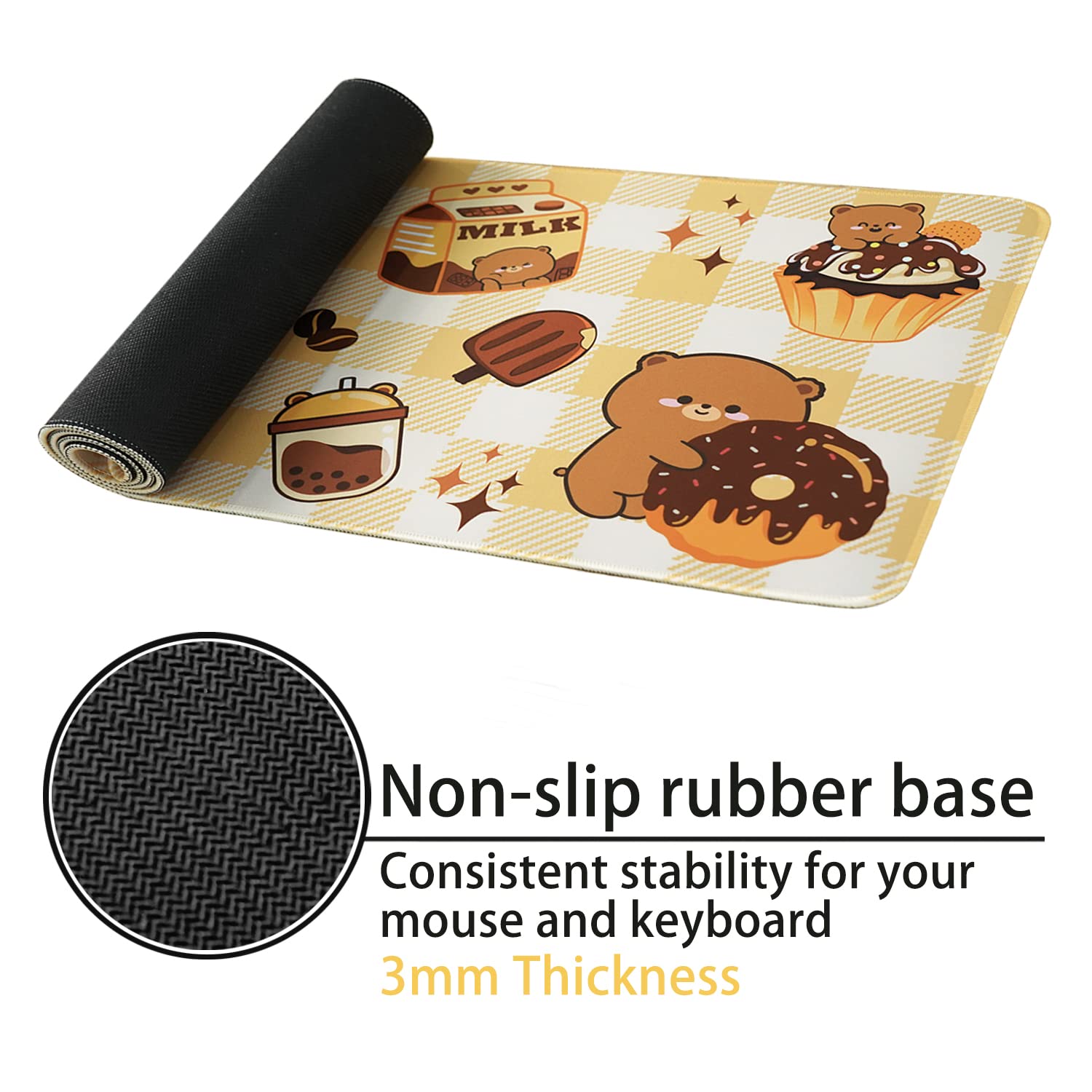 Kawaii Gaming Mouse Pad for Desk, Extended Large 31.5 X 11.8 Inch