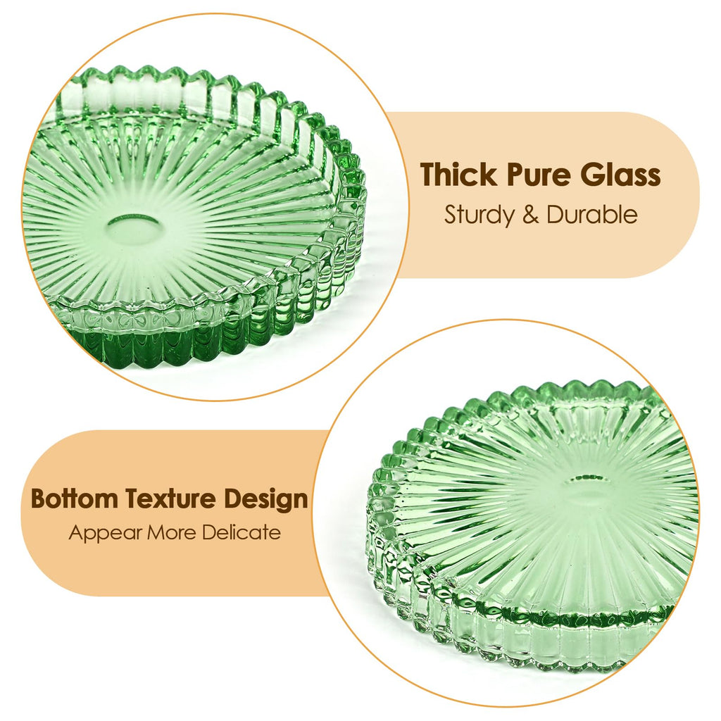 Modern Clear Coaster Set of 8- Glass Coasters for Drinks Crystal Coasters Round Cup Coasters