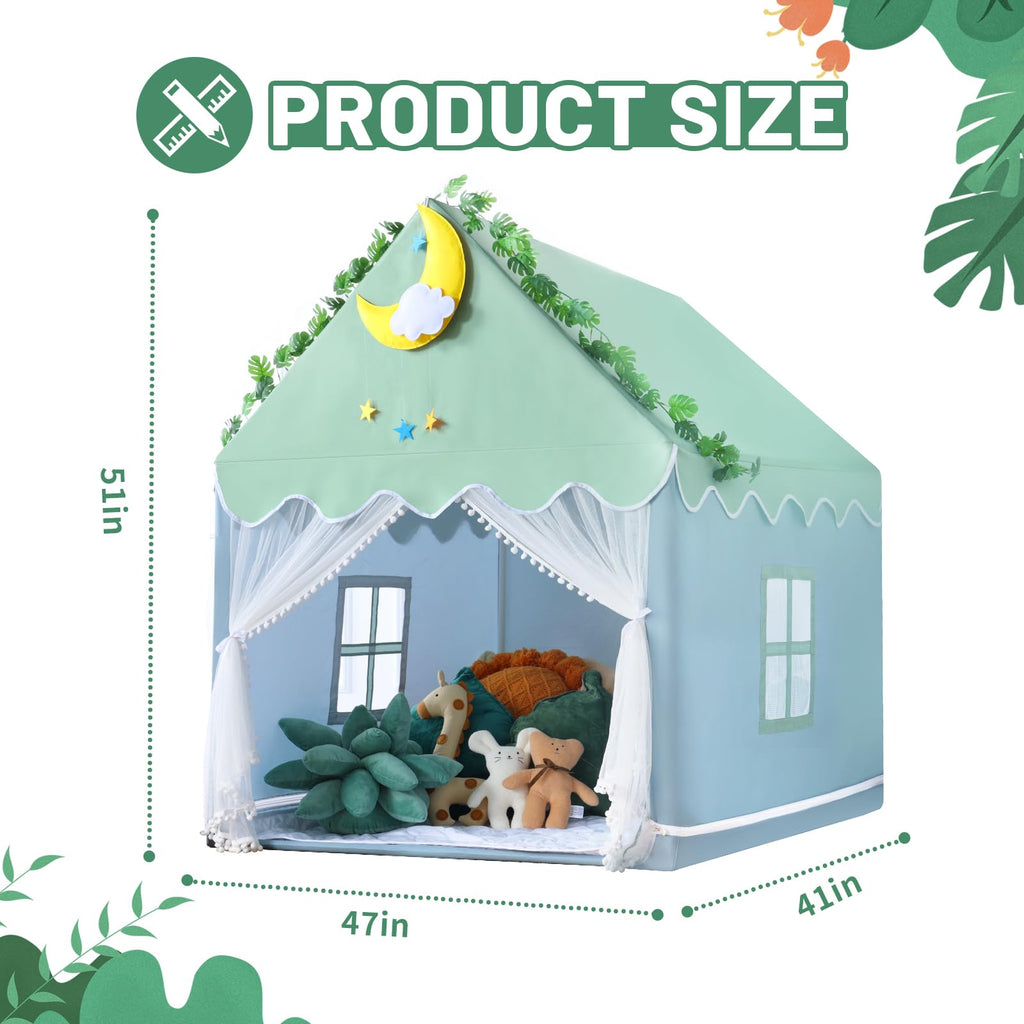 Kid Tent with Mat, Star Lights - Kids Play Tents for Toddlers Kids Tents Indoor Playhouse - Princess Tent for Girls Toy House