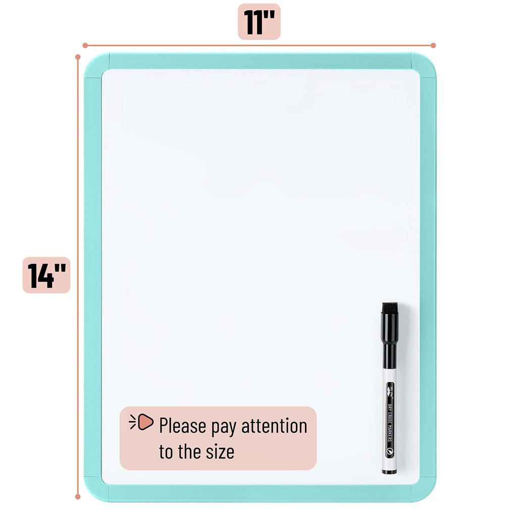Dry Erase Board, 14â€?x 11â€?with a Black Dry Erase Marker Color Frame, Small White Board Dry Erase Whiteboard