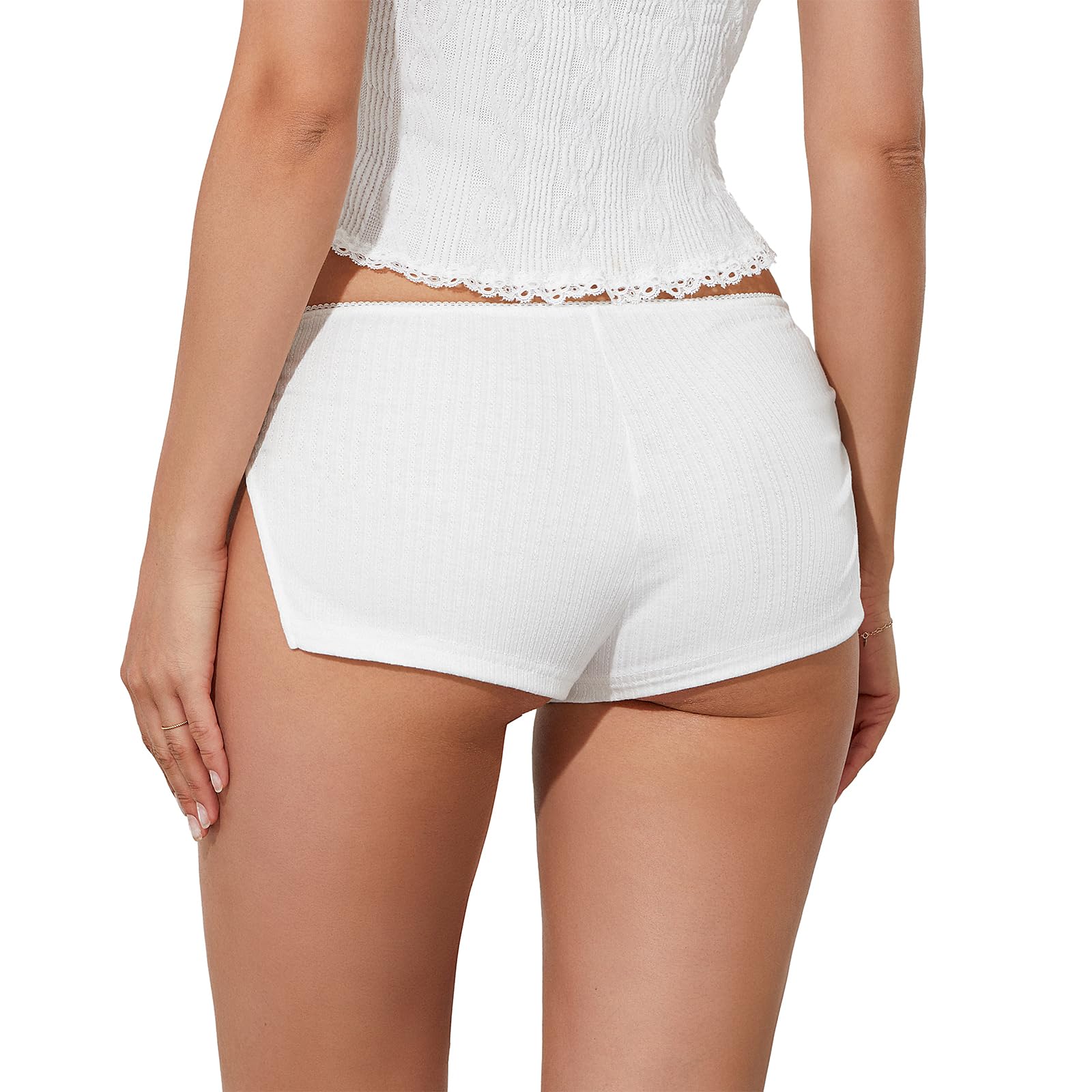 Y2K Sexy Micro Shorts for Women â€?Low Waist Side Slit Boy Shorts & Lounge Sleepwear