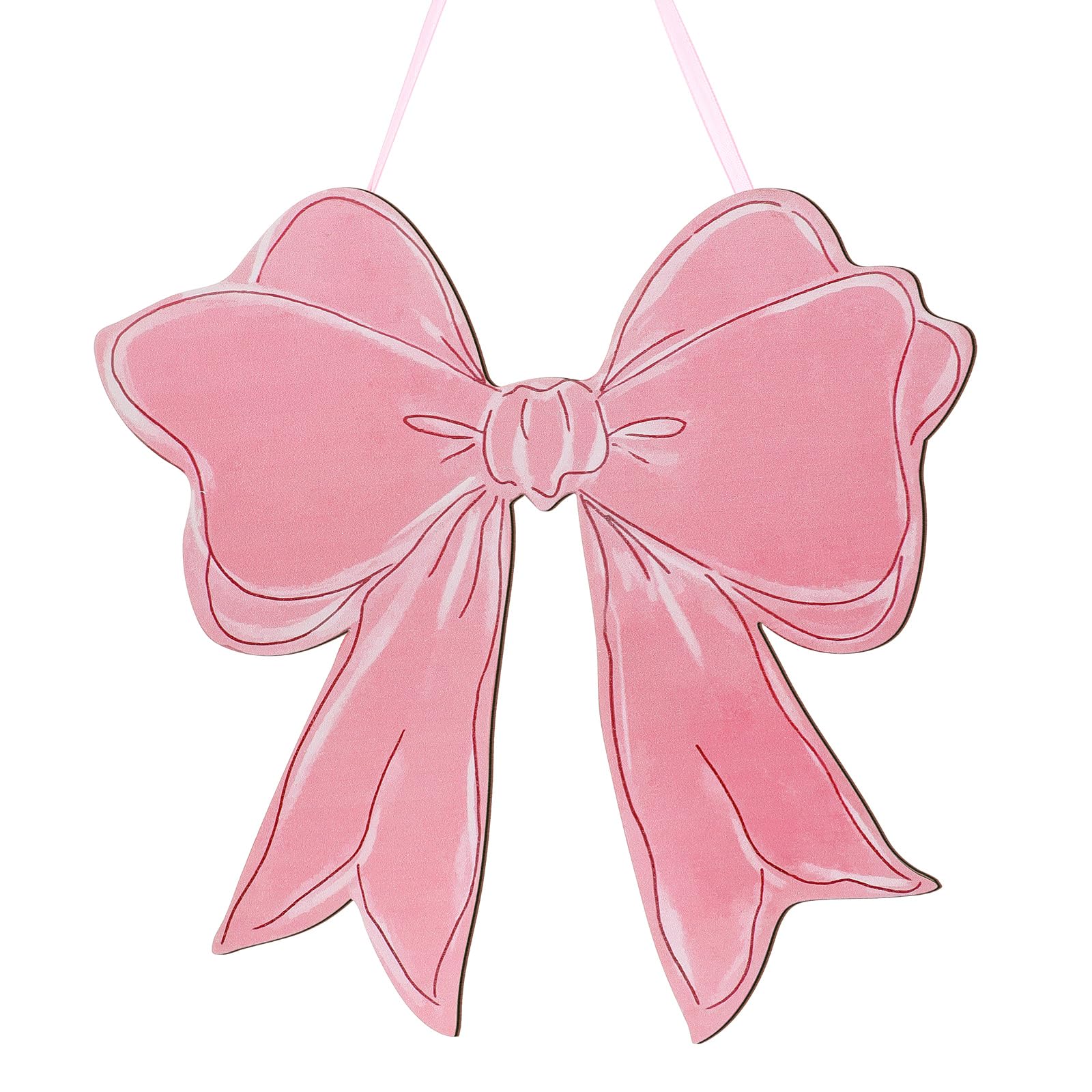 Wooden Hanging Sign Coquette Bow Preppy Wall Art