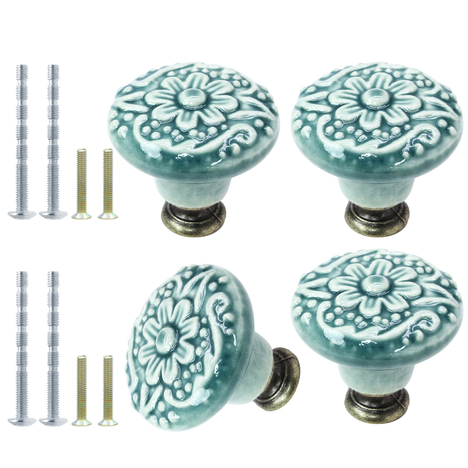 Ceramic Knobs, Vintage Kitchen Cabinet Knobs Pulls Retro Ceramic