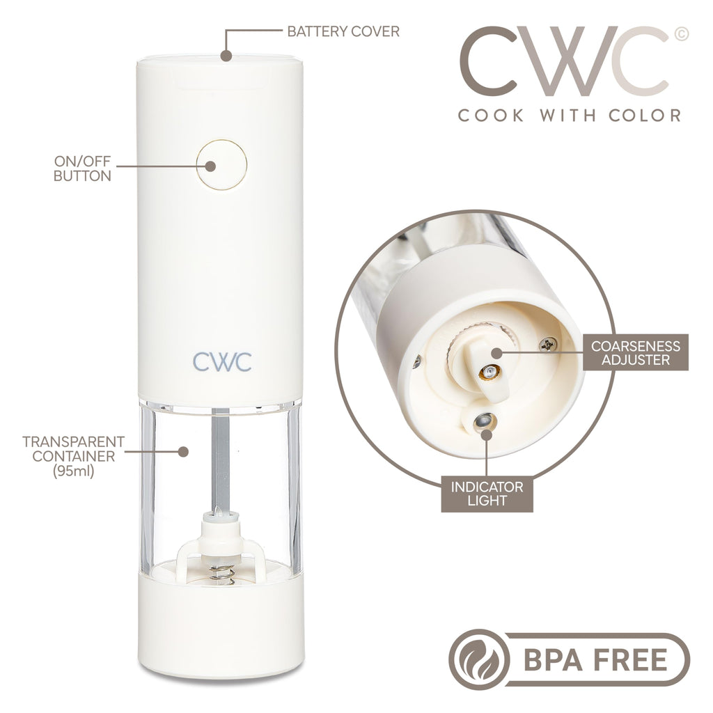 Electric Pepper & Salt Shaker Set of 2 Grinders