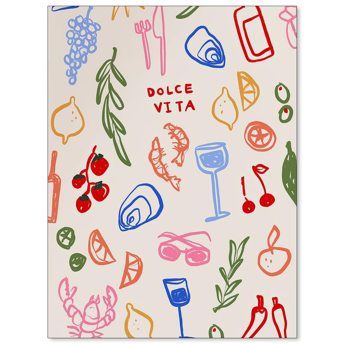 Modern Italian Kitchen Colorful Wall Art
