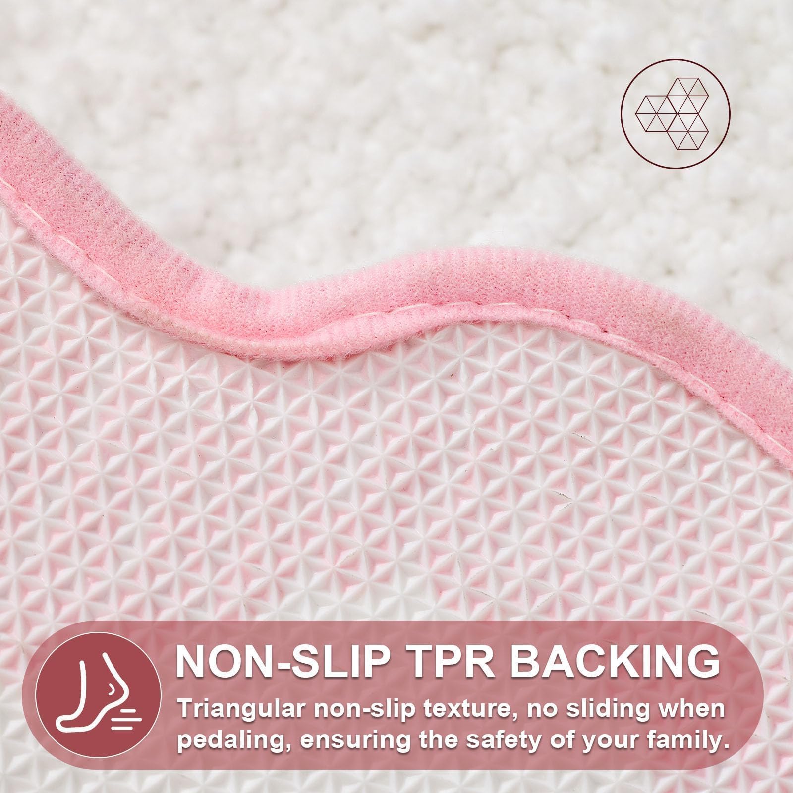 Cute Scalloped Bath Mat, Fun Plush Microfiber Scallop Bathroom Rugs Non Slip Washable Quick Dry Absorbent