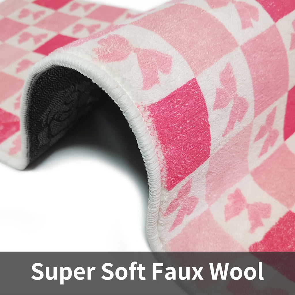 Long Bathroom Rug, Cute Coquette Absorbent Non Slip Bathroom Mat Soft Plush Washable, Decor for Bedroom Hallway Kitchen 16"×48"