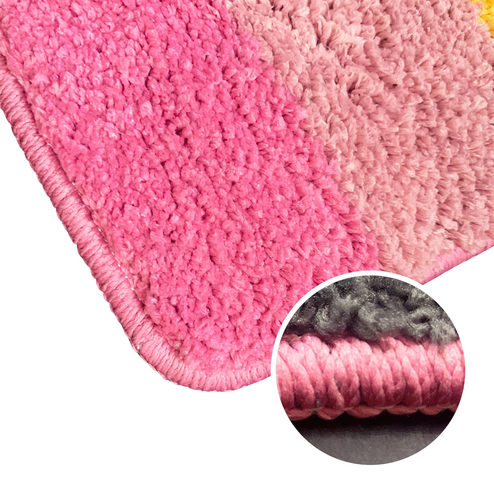 Rainbow Bathroom Rug Half Circle Bath Area Rug Doormat Rainbow Bath Mat Small Kids Room Throw Rug Water Absorbent Quick Dry 17.7"x27.6"