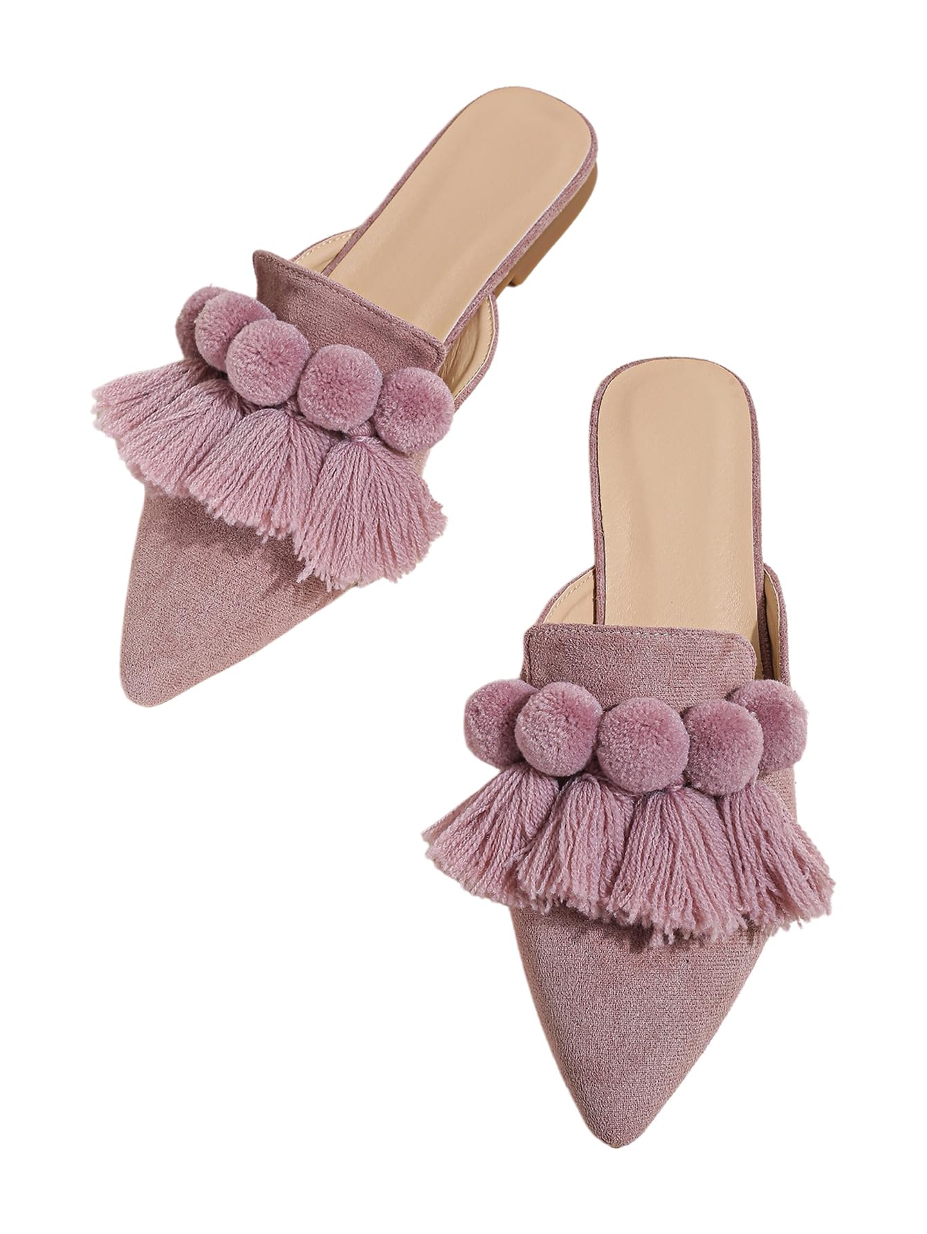 Women's Dress Shoes Slip On Flats Comfortable Pointed Toe Mules Dressy Casual Loafers Shoes