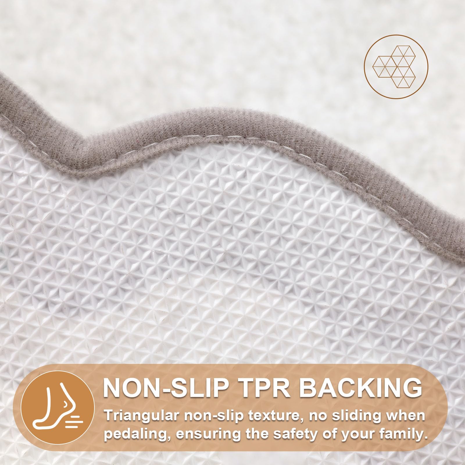 Cute Scalloped Bath Mat, Fun Plush Microfiber Scallop Bathroom Rugs Non Slip Washable Quick Dry Absorbent