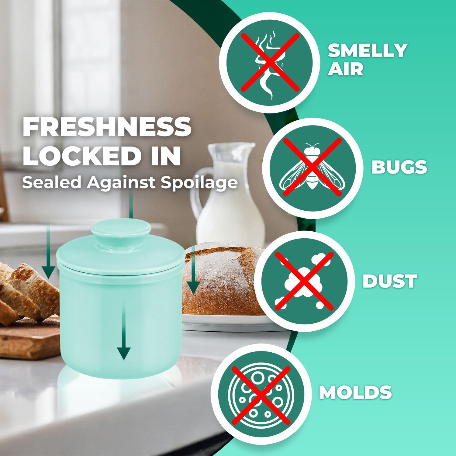 Porcelain French Butter Keeper Crocks with Lids â€?Set of 2 Farmhouse-Style Butter Dishes