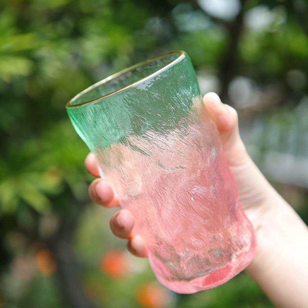 Drinking Glasses, Glassware Sets of 2, Mixed Drinking Glacier Pattern 12 oz Glass Cups