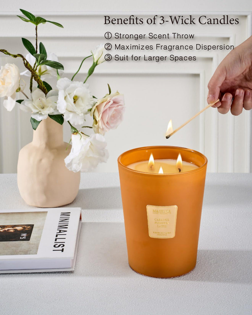 Large Soy Scented Candles, Non Toxic Natural Spring Candles 35oz 150 Hours Long Lasting Slow Burning