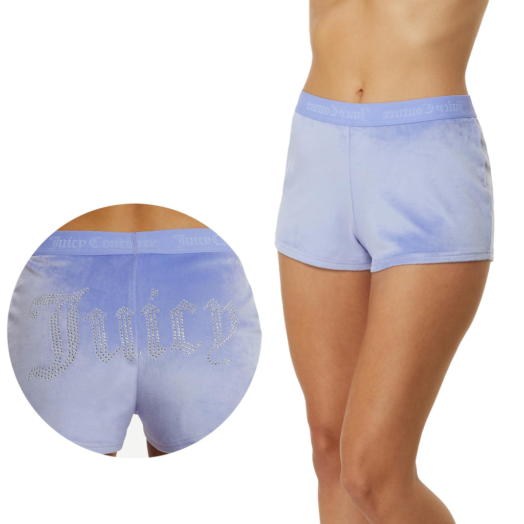 Juicy Couture Velvet Fleece Shorts 2 Piece Designer Pajama Set for Women, 2-Pack Sleep and Lounge Shorts