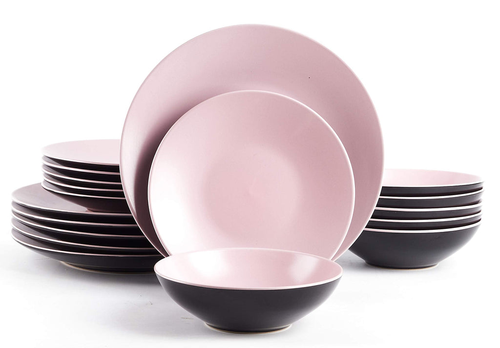 Stoneware Two-Tone Colors Life 12pc Dinner Set
