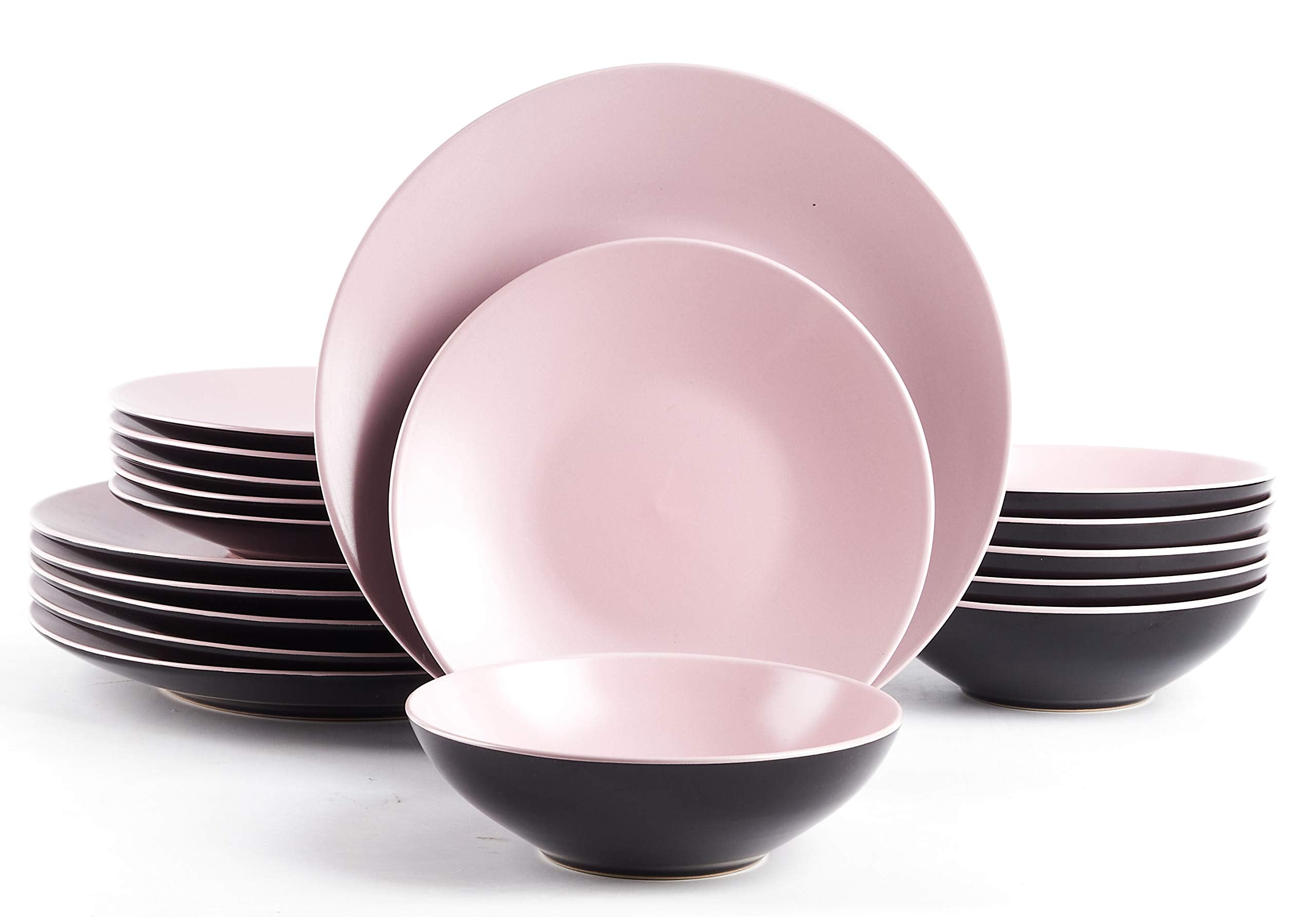Stoneware Two-Tone Colors Life 12pc Dinner Set