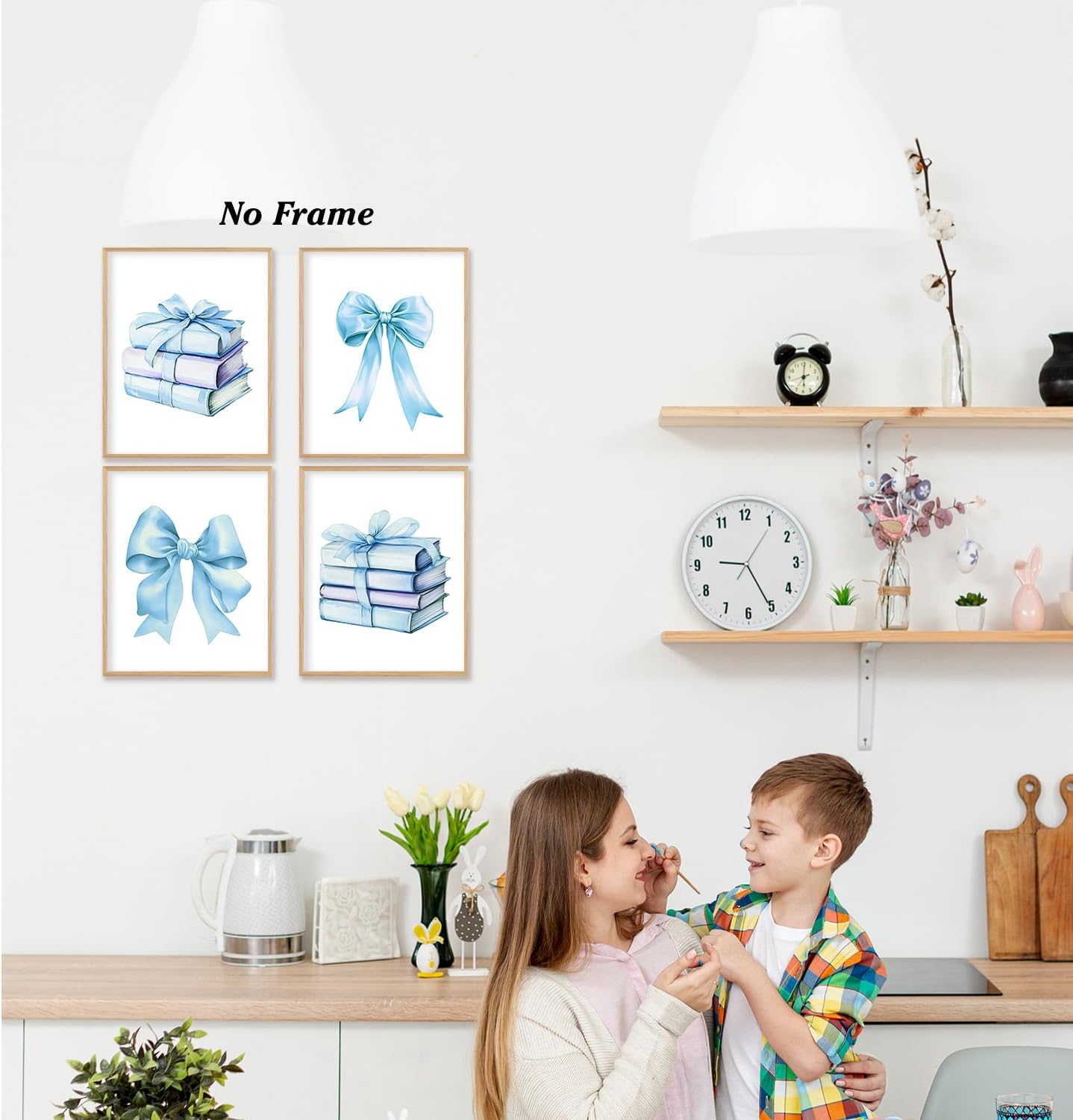 Coquette Bow Unframed Wall Art Prints - Book Lover Reading Posters for Room Decor - Preppy Home Bedroom Classroom Library Wall Decor 8x10 Set of 4