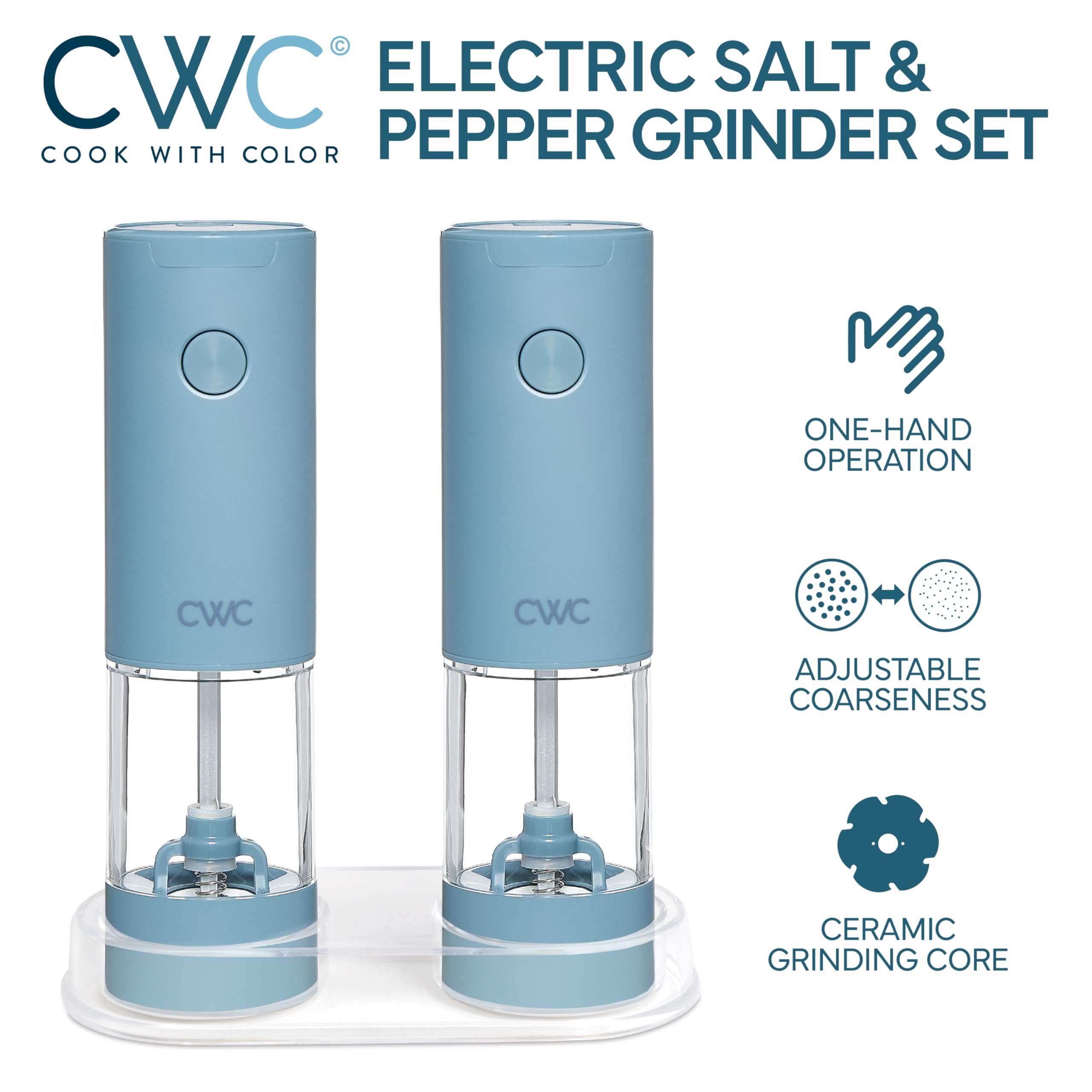 Electric Pepper & Salt Shaker Set of 2 Grinders
