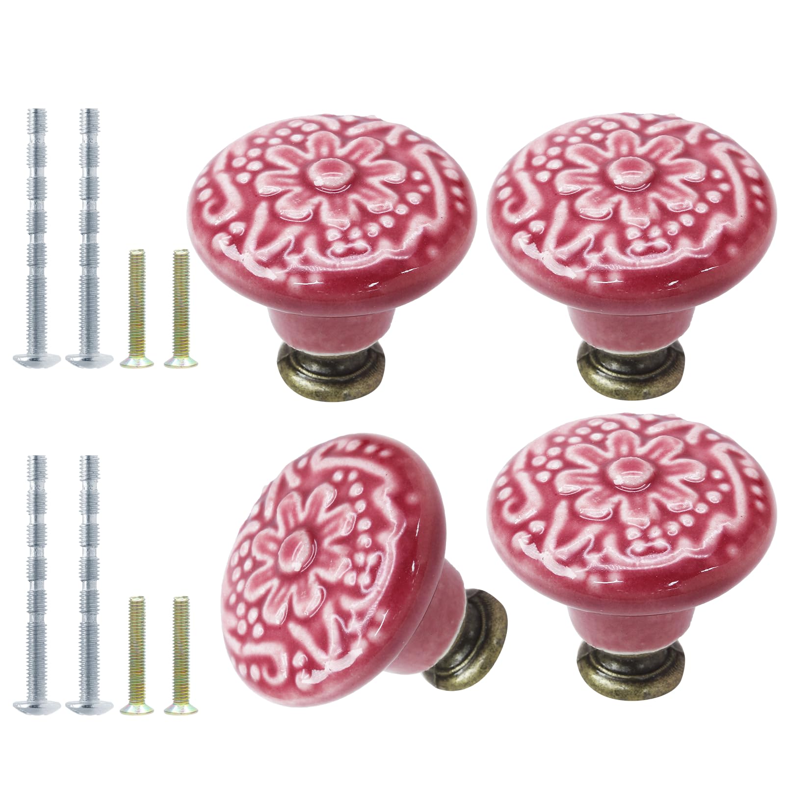 Ceramic Knobs, Vintage Kitchen Cabinet Knobs Pulls Retro Ceramic